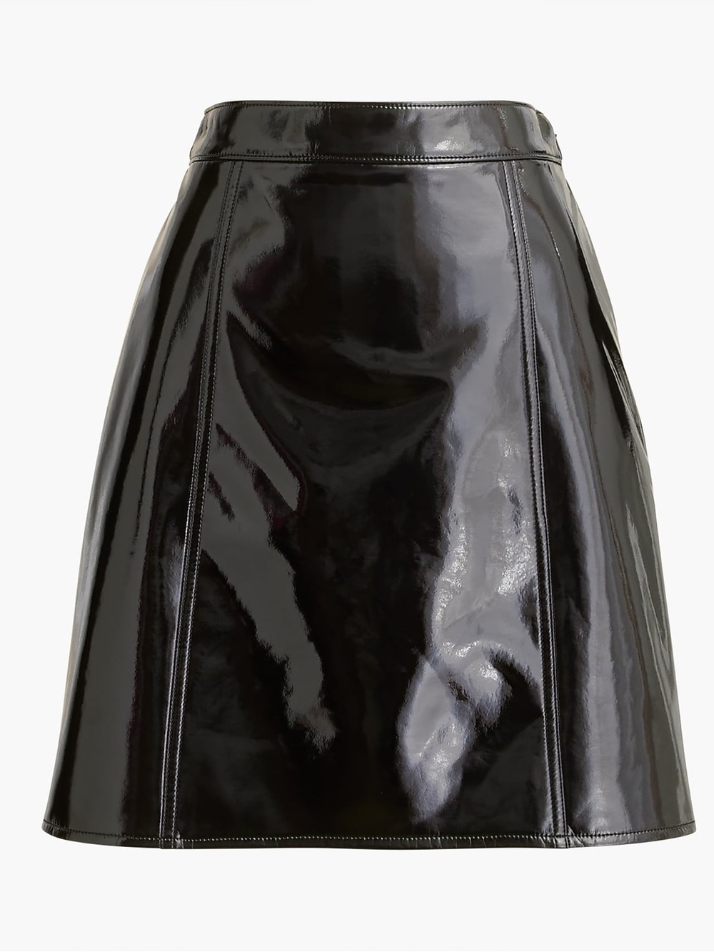 J. Crew Glossy Patent A-Line Mini Skirt - Black